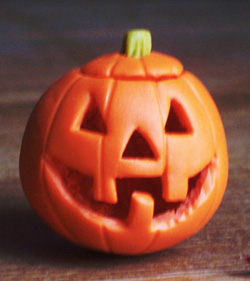 Handmade Halloween pumpkin with removable lid
