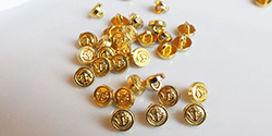 5mm anchor buttons - gold - pack of 10