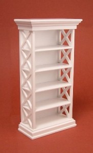 24th scale white bookshelf