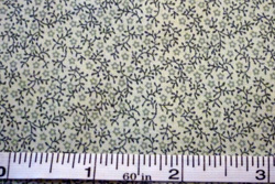 Green patterned cotton fabric square
