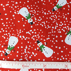100% cotton snowman pattern fabric