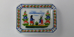 Porcelain plate with traditional rustic scene