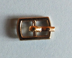 Gold buckle with a hinged pin