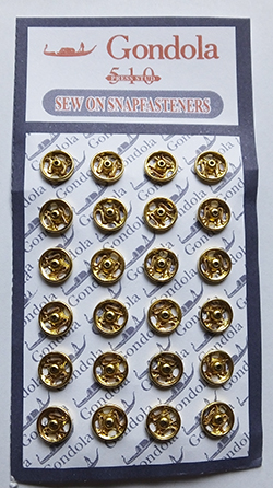 5mm snap fasteners for dolls clothes - gold