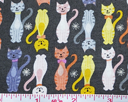 Cotton fabric with colourful cats