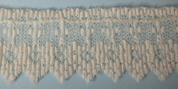  Nylon pleated lace, 1¼”, ecru