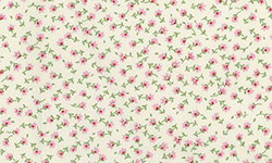 Floral ivory & pink 100% cotton fabric