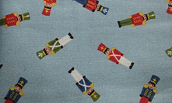 Christmas cotton, soldiers on blue background