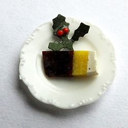 Plate with Christmas cake slice
