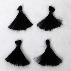 Set of 4 silk tassels - black