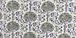 Cotton lawn fabric with mulberry tree and flower pattern