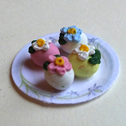 A plate of Easter egg cakes