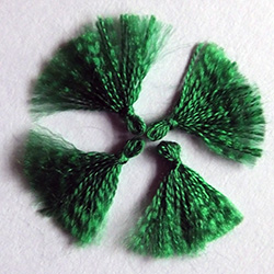 Set of 4 silk tassels - Christmas green