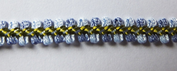 Two-tone double loop braid - light blue/medium blue