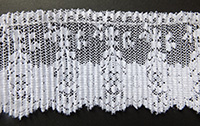 Nylon pleated lace, 2" wide